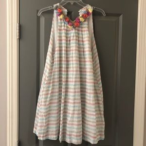 High Neck Striped Dress